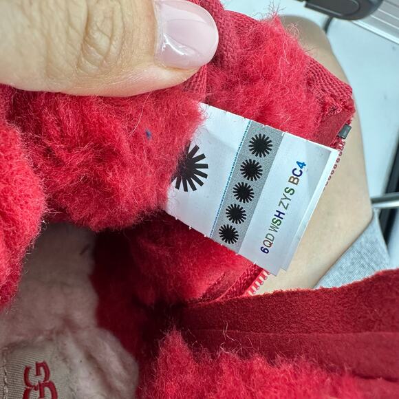 UGG Girls Winter Boots Size 12 Red Lace Up Zip Up Suede Outdoor Holidays - Picture 13 of 13